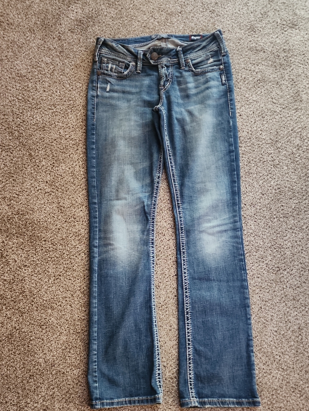 Vintage Women's SILVER  Low Rise Tuesday Women’s Jeans Size 26
